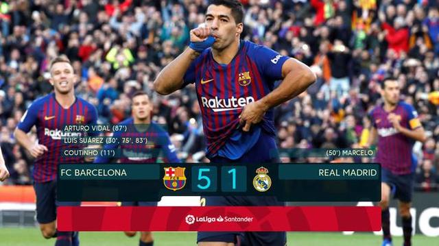  西甲国家德比，巴萨主场大胜皇马